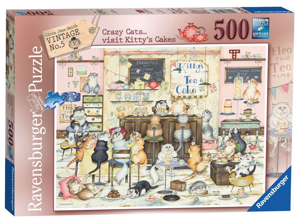500 Piece Jigsaw Crazy Cats...visit Kitty's Cakes Toys Hobbies