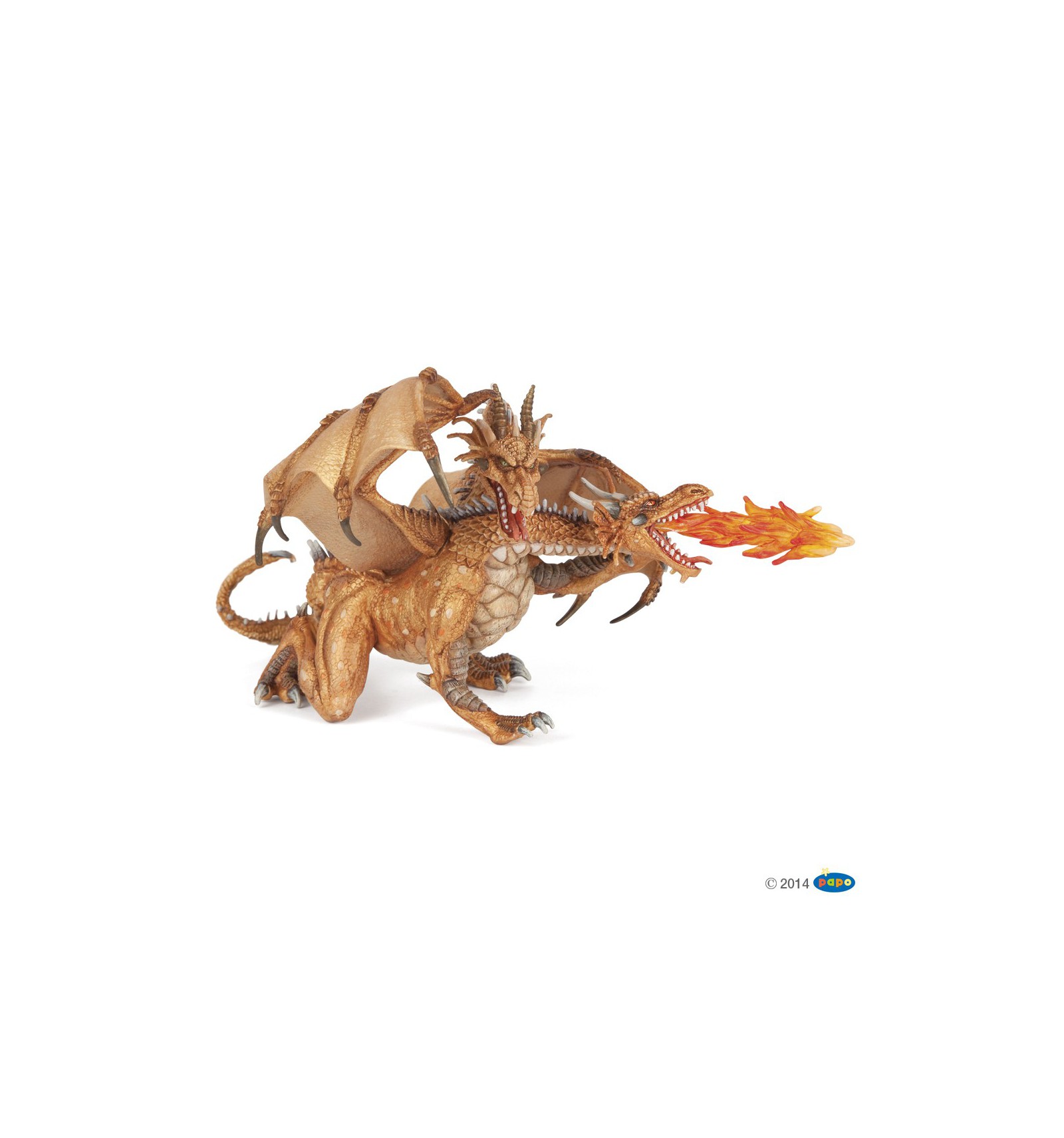 Green Winged Dragon with Flame figure Papo Fantasy World Model 39025 