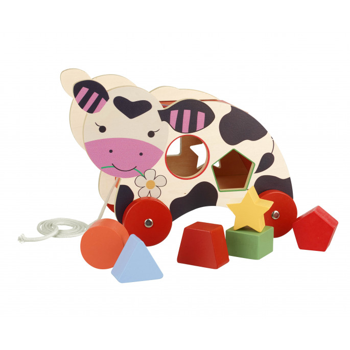 Cow Pull Along Shape Sorter Toys Hobbies