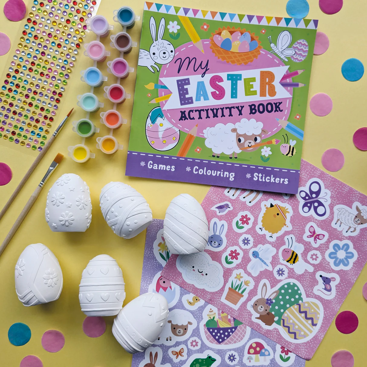 My Easter Art Set – Children’s Activity Set with Paints, Stickers and Plaster Eggs - Image 4